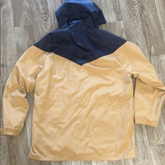 Vintage 1970’s SKOR Tan and Blue Hooded Jacket L - Picture 3 of 9